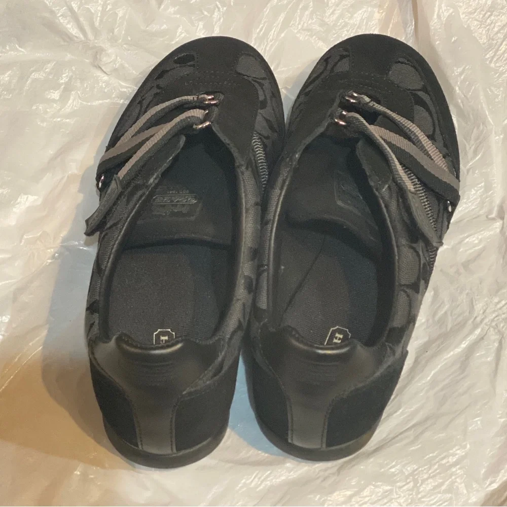 Coach Juli Monogram Signature Canvas/Leather Sneakers (Black/Gray) Size 9M - Picture 9 of 11